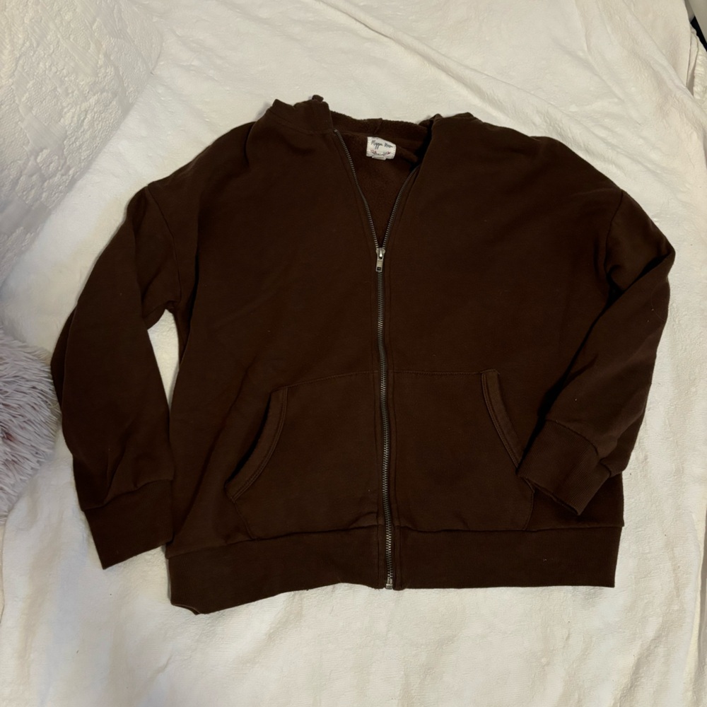 Brown zip up
